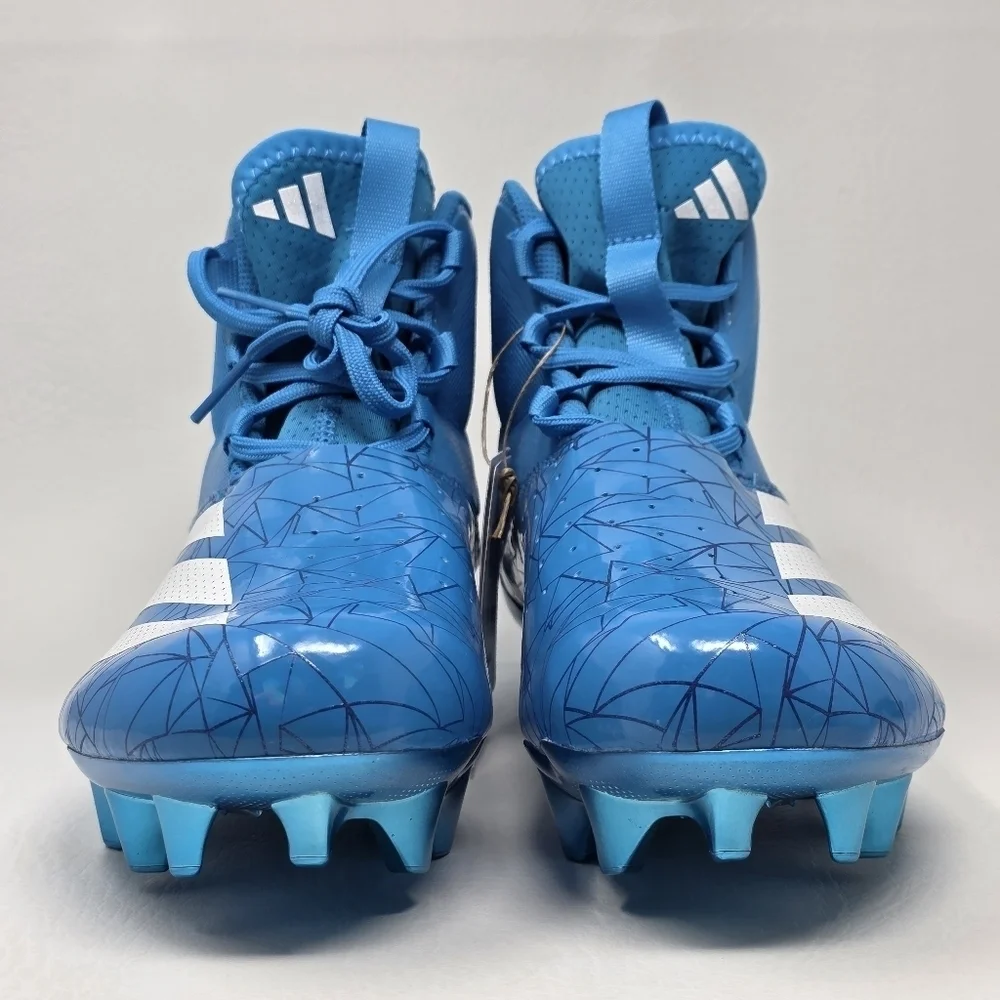 adidas ADIZERO Chaos Football Cleats Lineman Cleats Solar Blue Mens Size 8.5 New